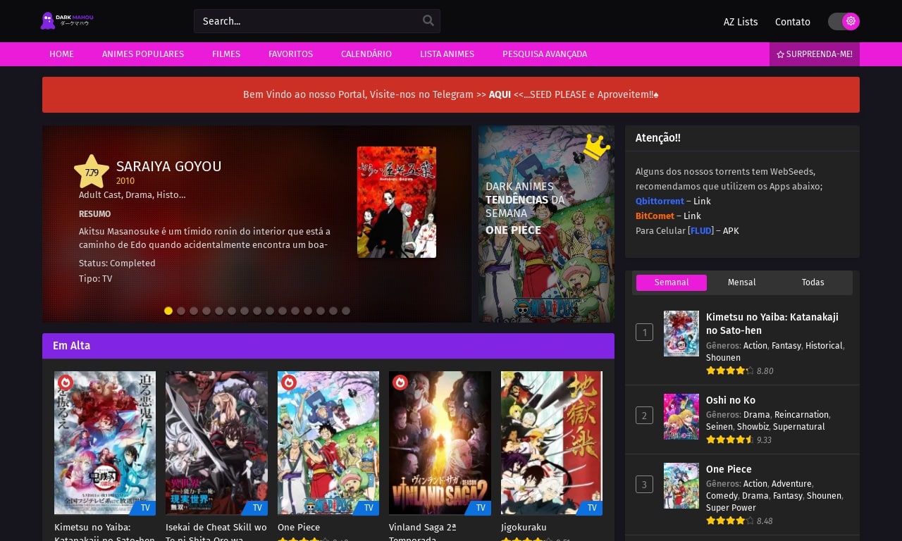 Dark Animes – Download de Animes via Torrent Completos em Full HD!