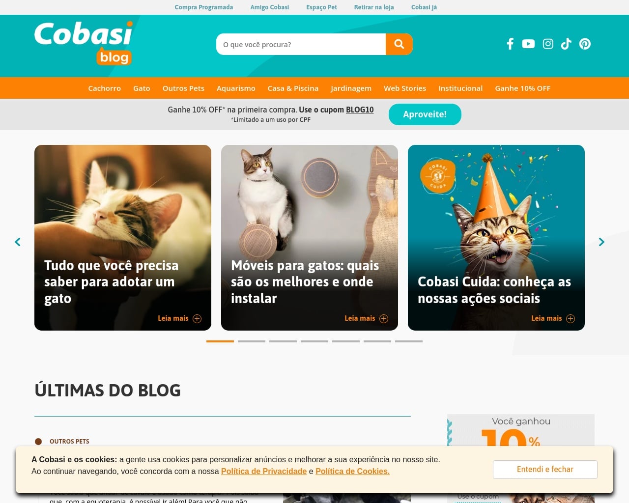 Blog Cobasi: O lugar ideal para você se informar sobre seus pets.