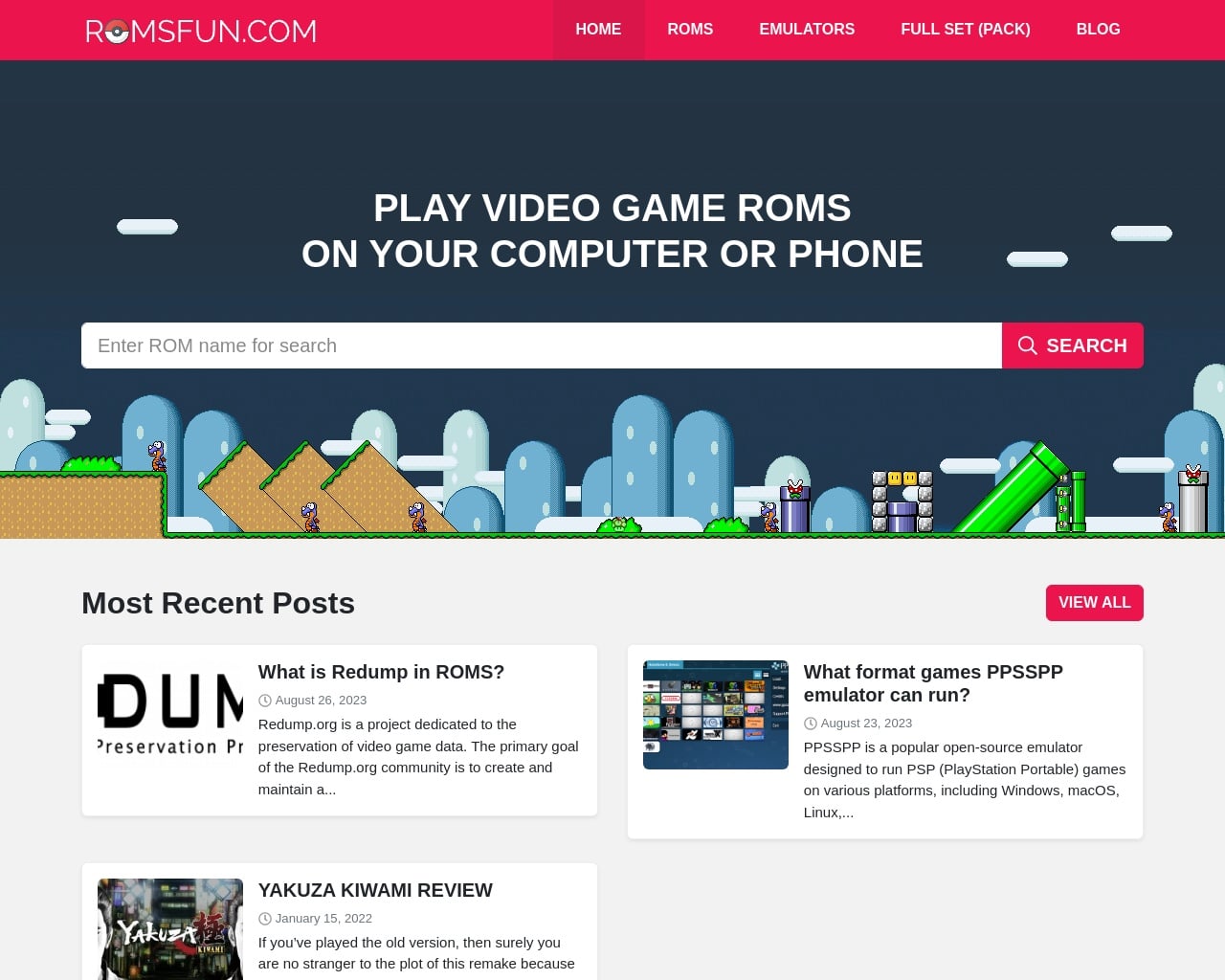 Romsfun.com  download roms and isos of nintendo, playstation, xbox